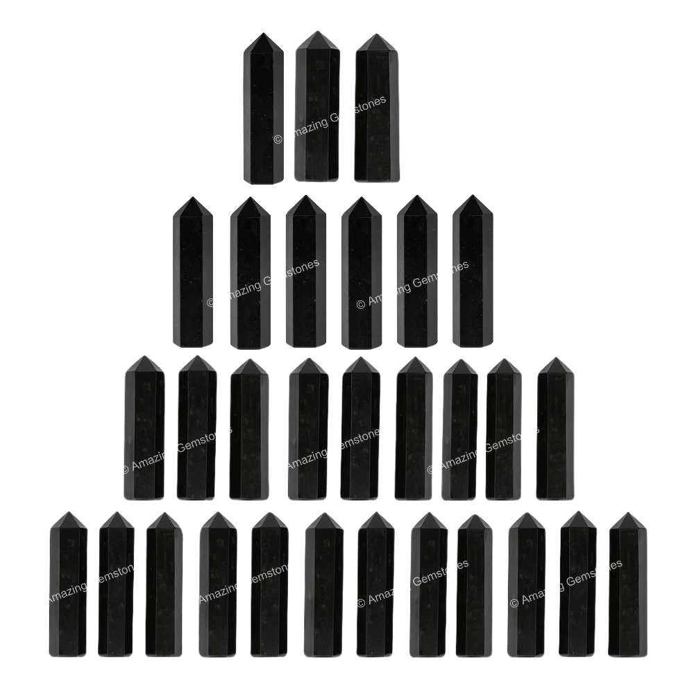 Black Tourmaline Pencil Points (Set of 3)