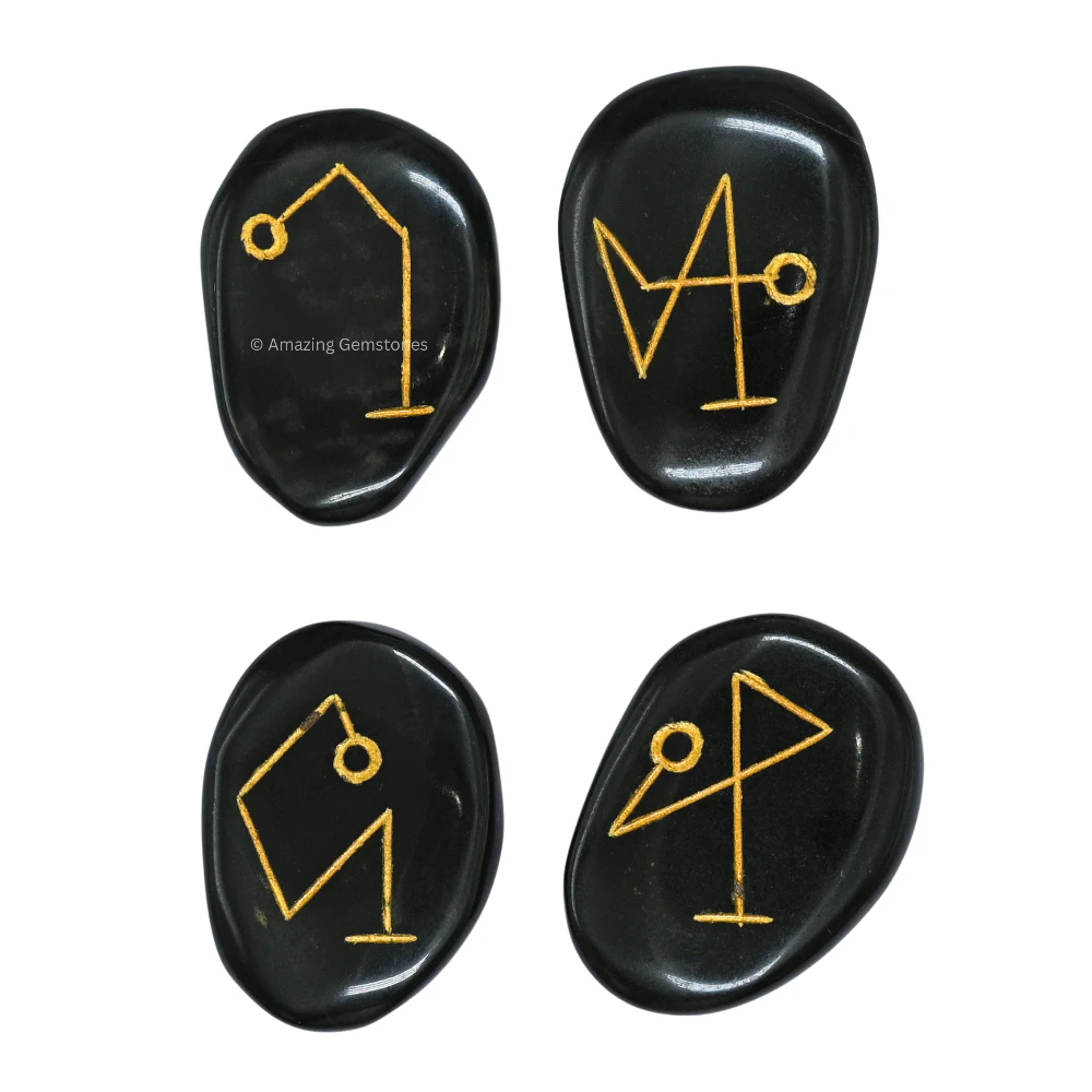 Black Agate Arch Angel (Set of 4)