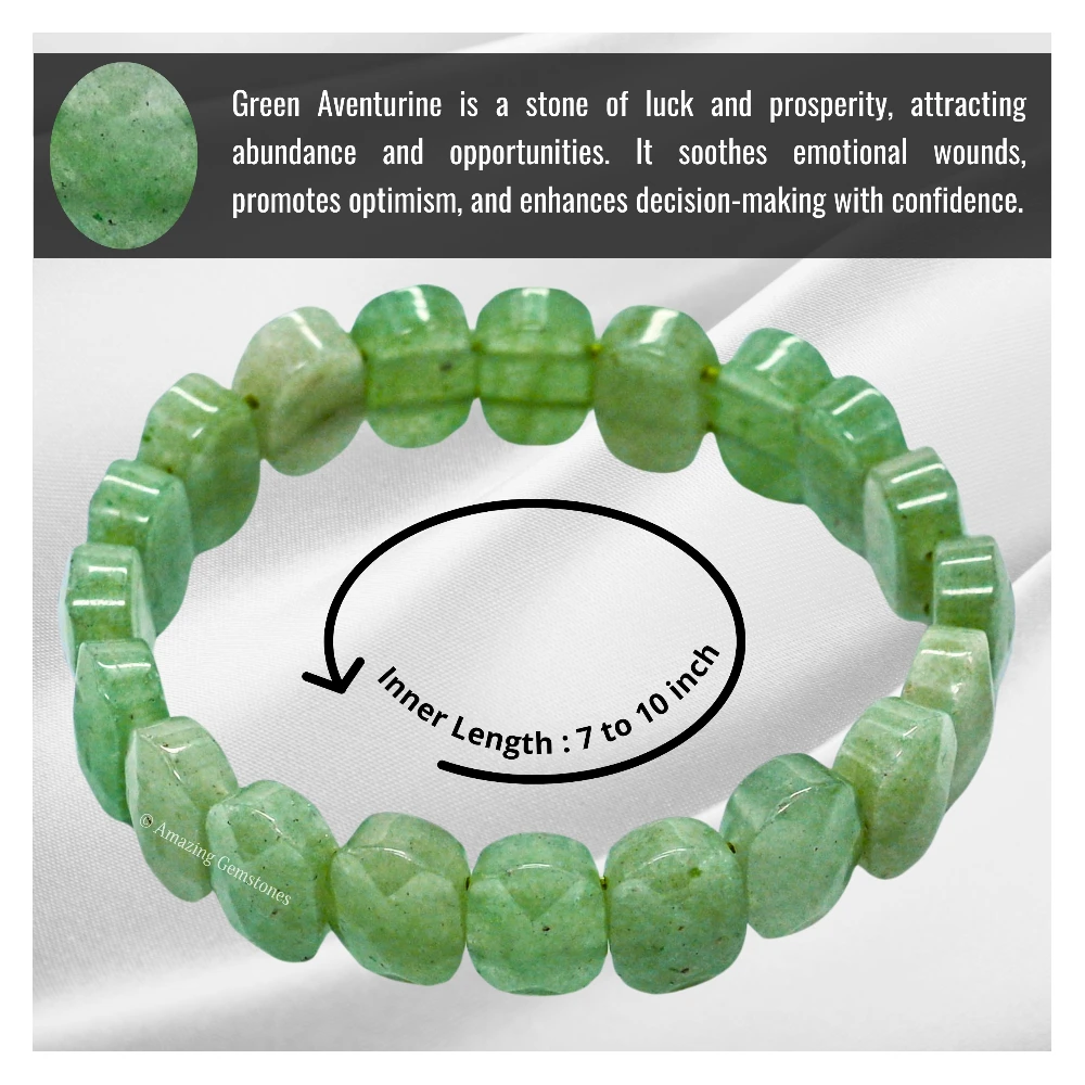 Green Aventurine Faceted Bracelet - Oval Stone