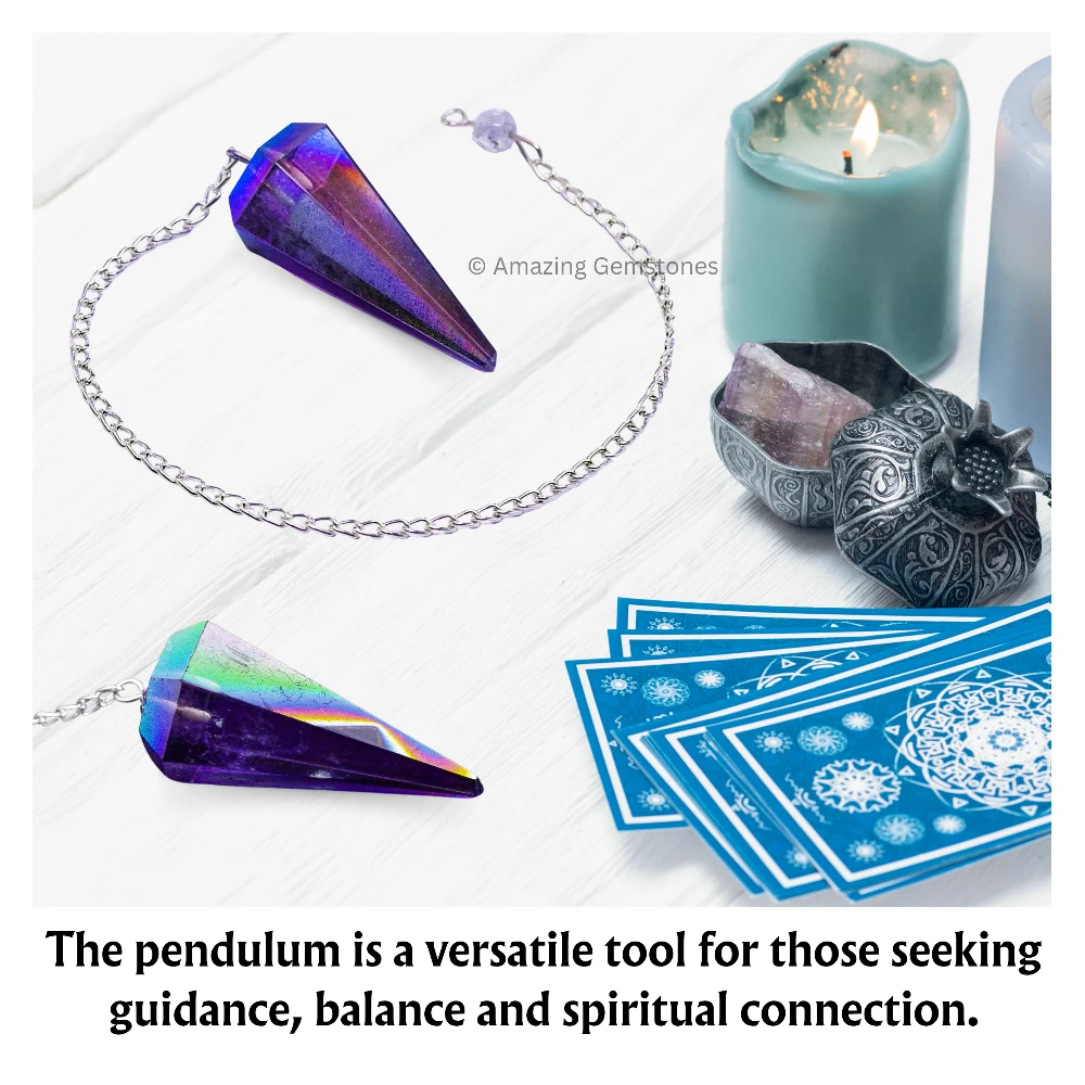 Amethyst Aura Quartz Pendulum