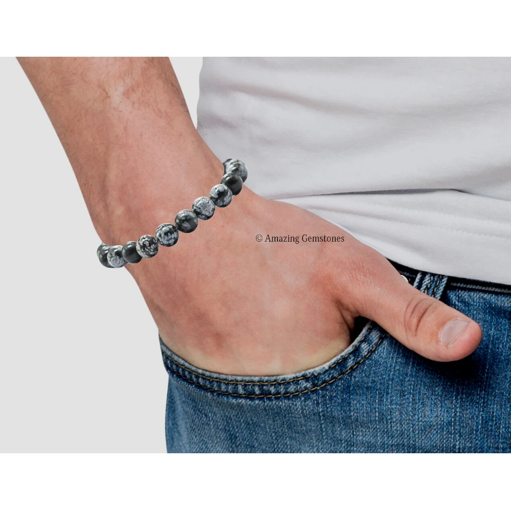 Snowflake Obsidian Bracelet (Strechable)