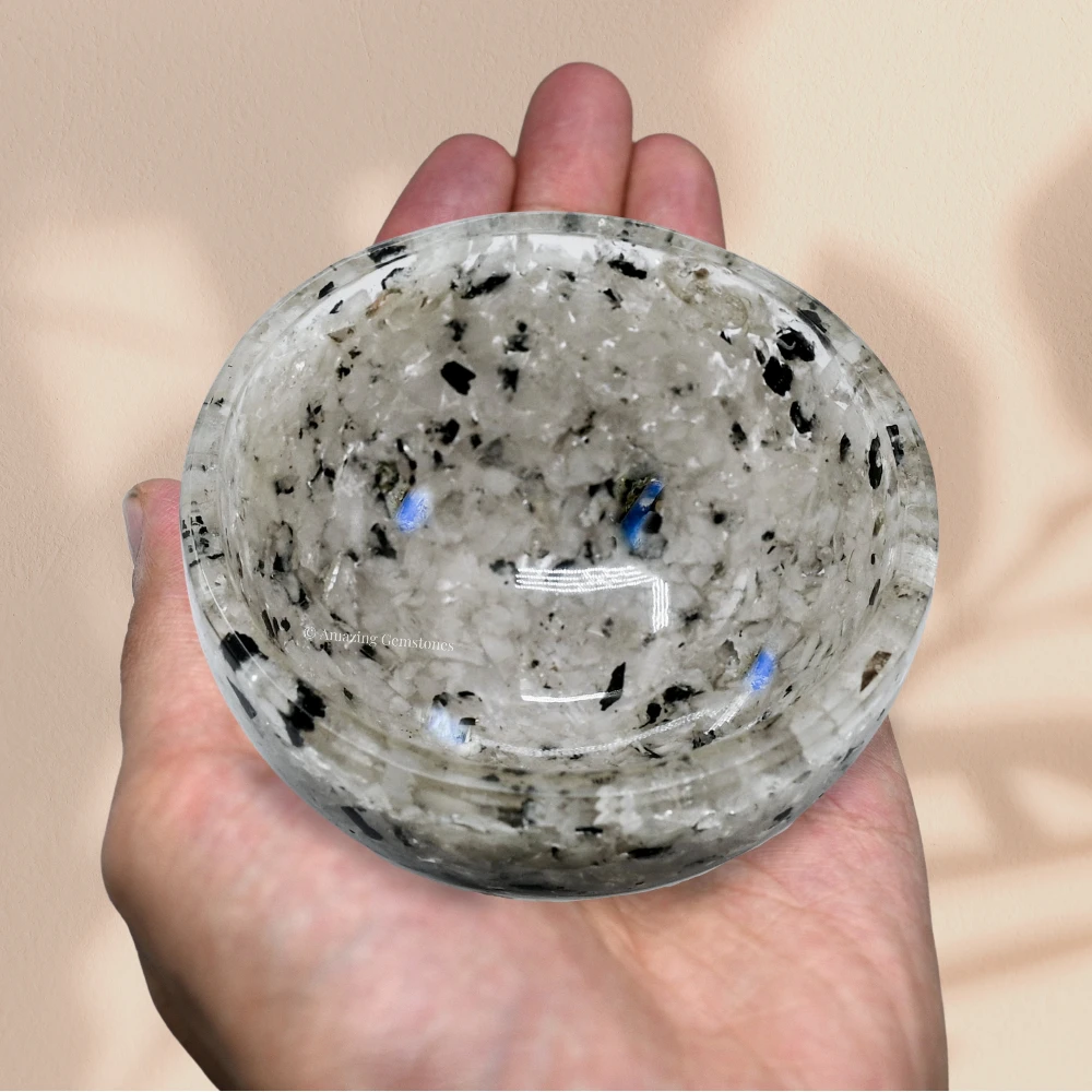Rainbow Moonstone Crystal Orgone Bowl (4 Inch)