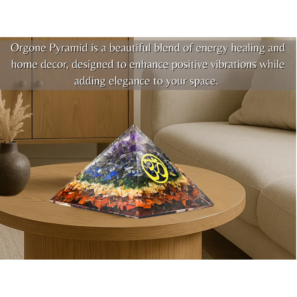 Natural Chakra Orgone Pyramid -  OM