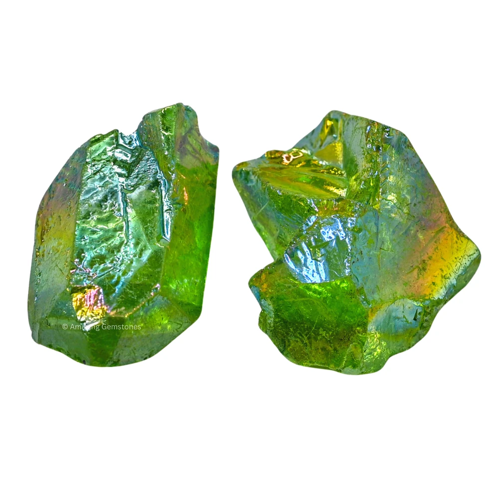 Apple Aura Quartz Raw Crystals (5 Pieces)