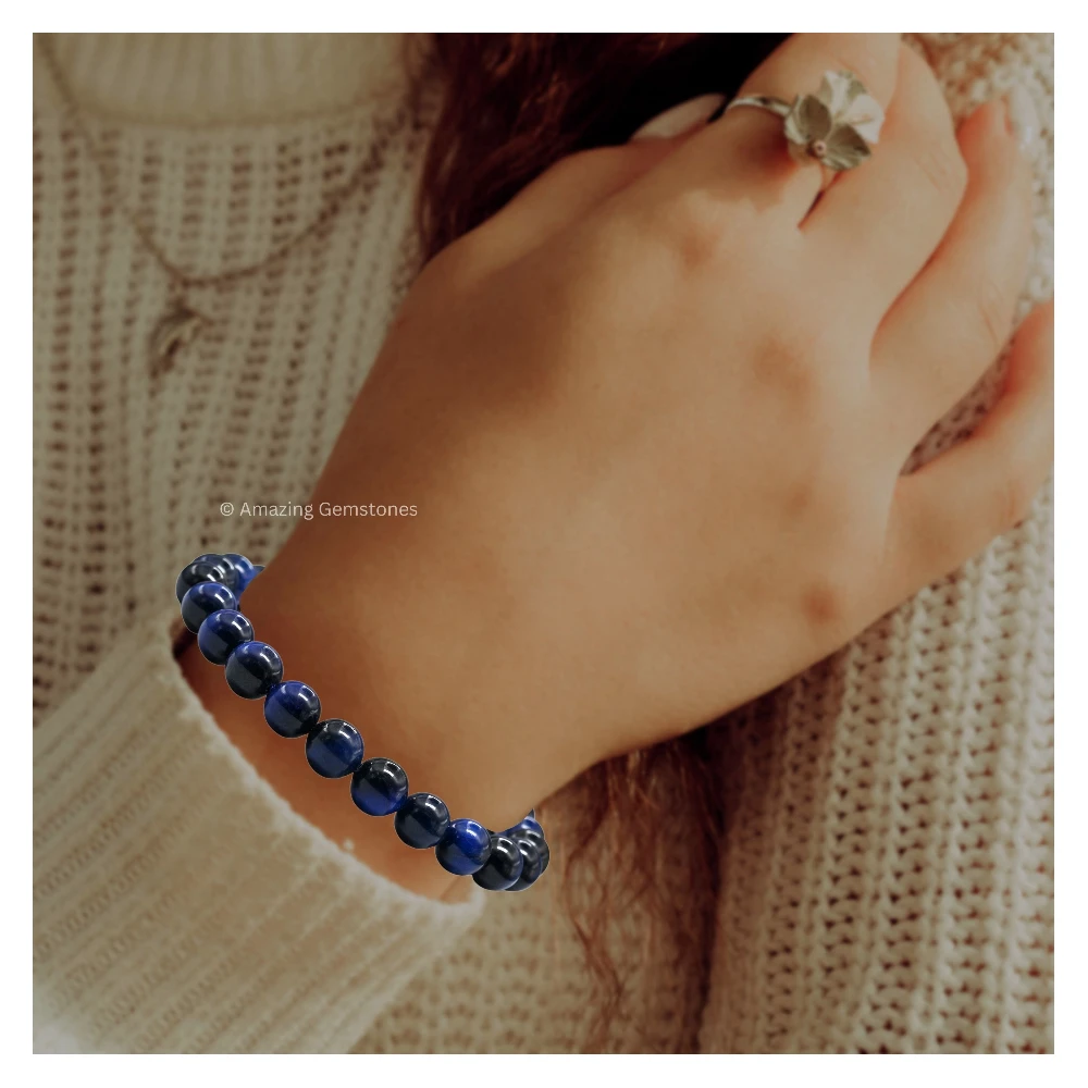 Blue Cats Eye Bracelet (Adjustable)