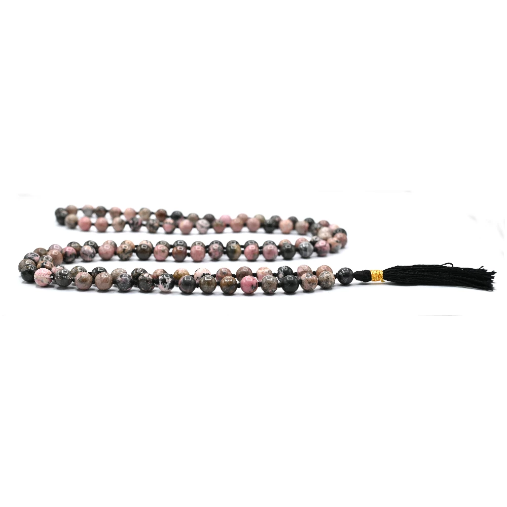 Rhodonite Mala (Hand Knotted)