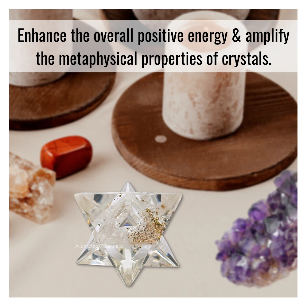 Clear Quartz Orgone Merkaba - 1 Inch