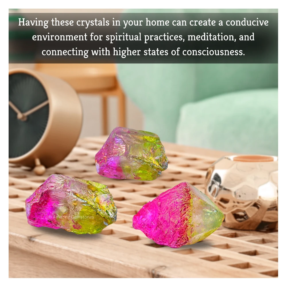 Rose-Apple Aura Quartz Raw Crystals (1 LB)