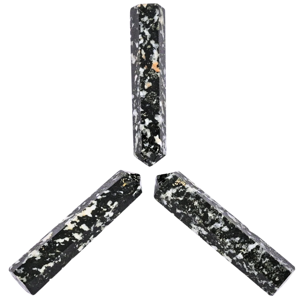 Black and White Tourmaline Pencil Points (Set of 3)