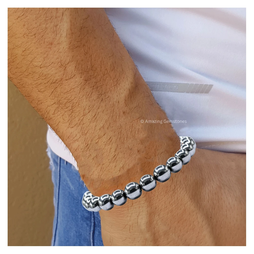 Silver Hematite Bracelet (Adjustable)