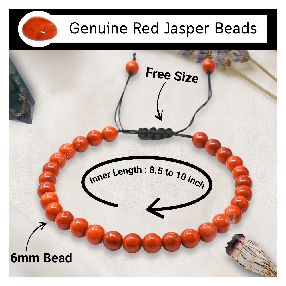 Red Jasper Anklet (Without Knot)