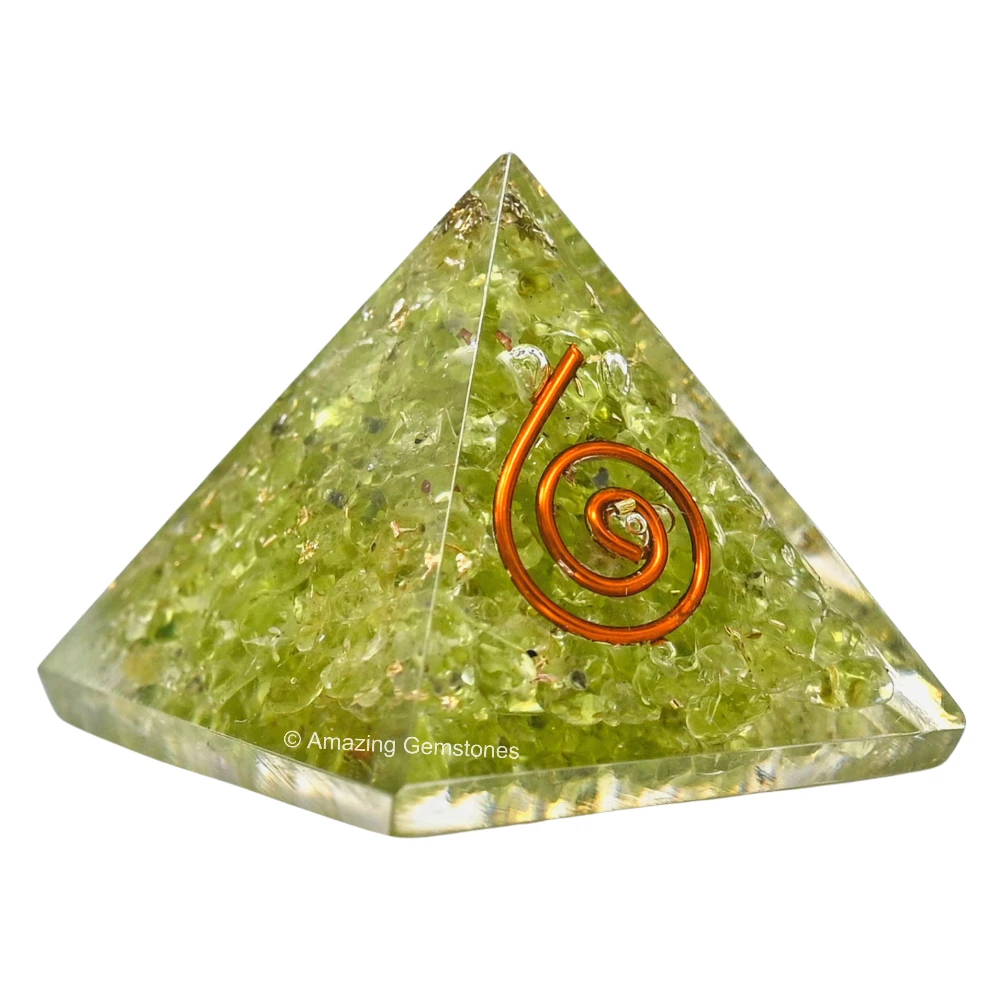 Peridot Orgone Pyramid - Mini