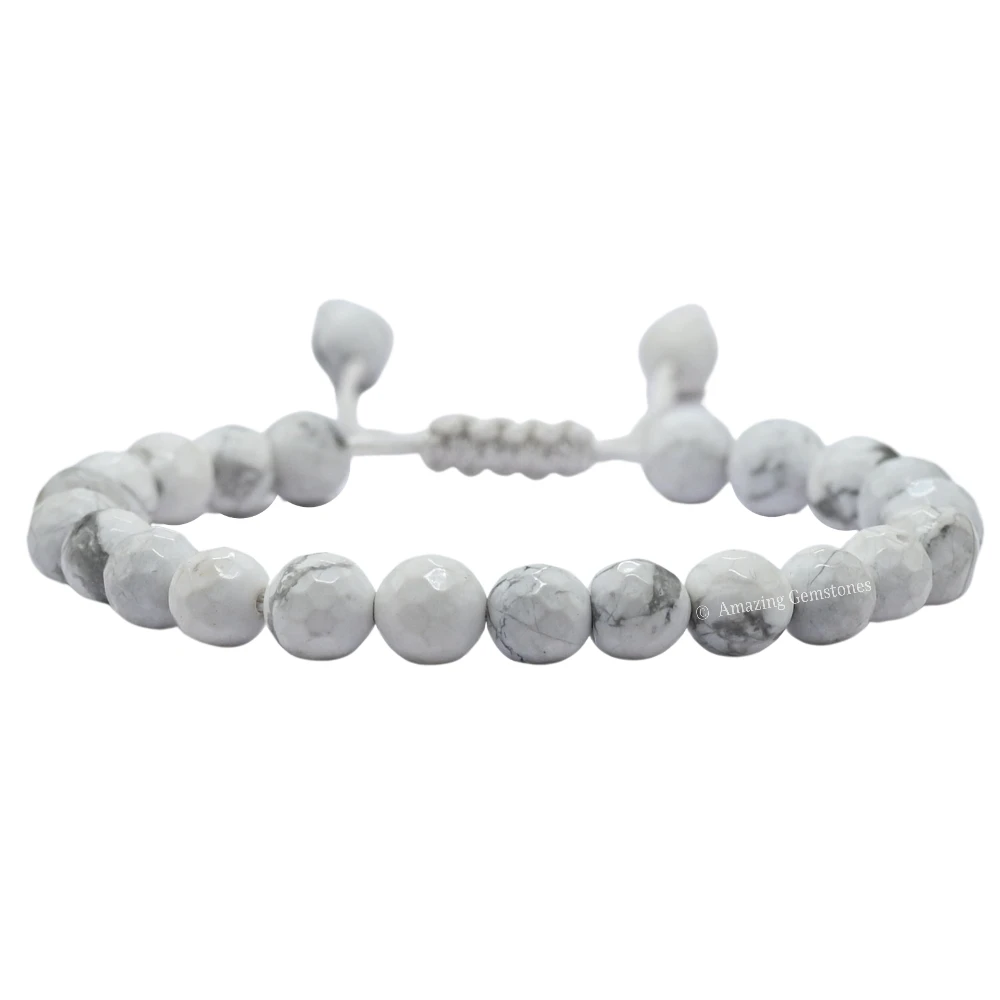 Howlite Bracelet (Faceted-Adjustable)