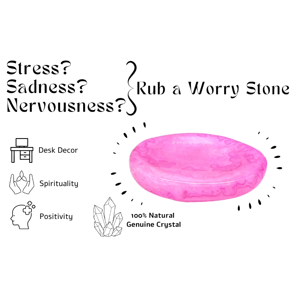 Pink Onyx Worry Stone