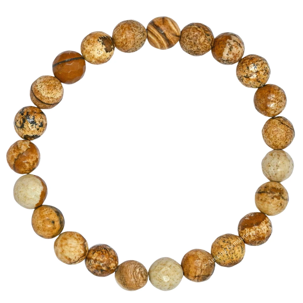Picture Jasper Bracelet (Faceted-Stretchable)