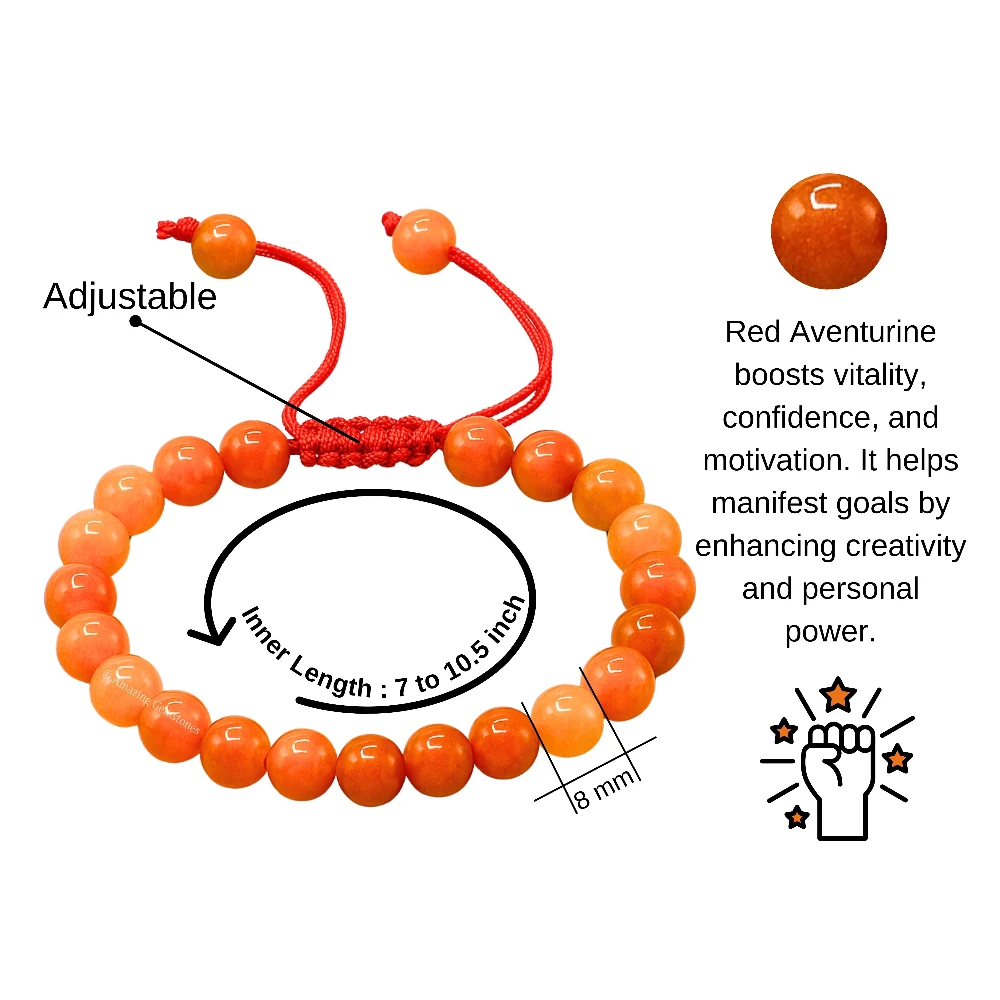 Red Aventurine Bracelet (Adjustable)