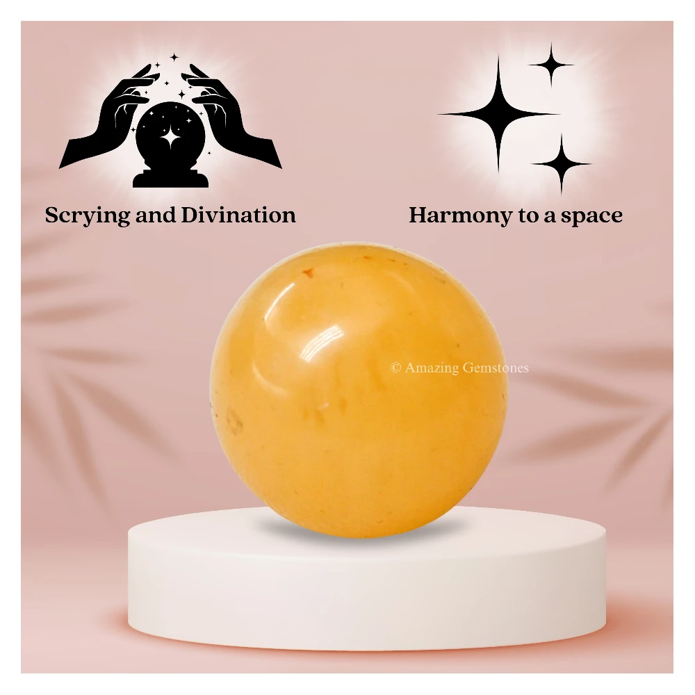 Yellow Calcite Sphere (1 Inch)