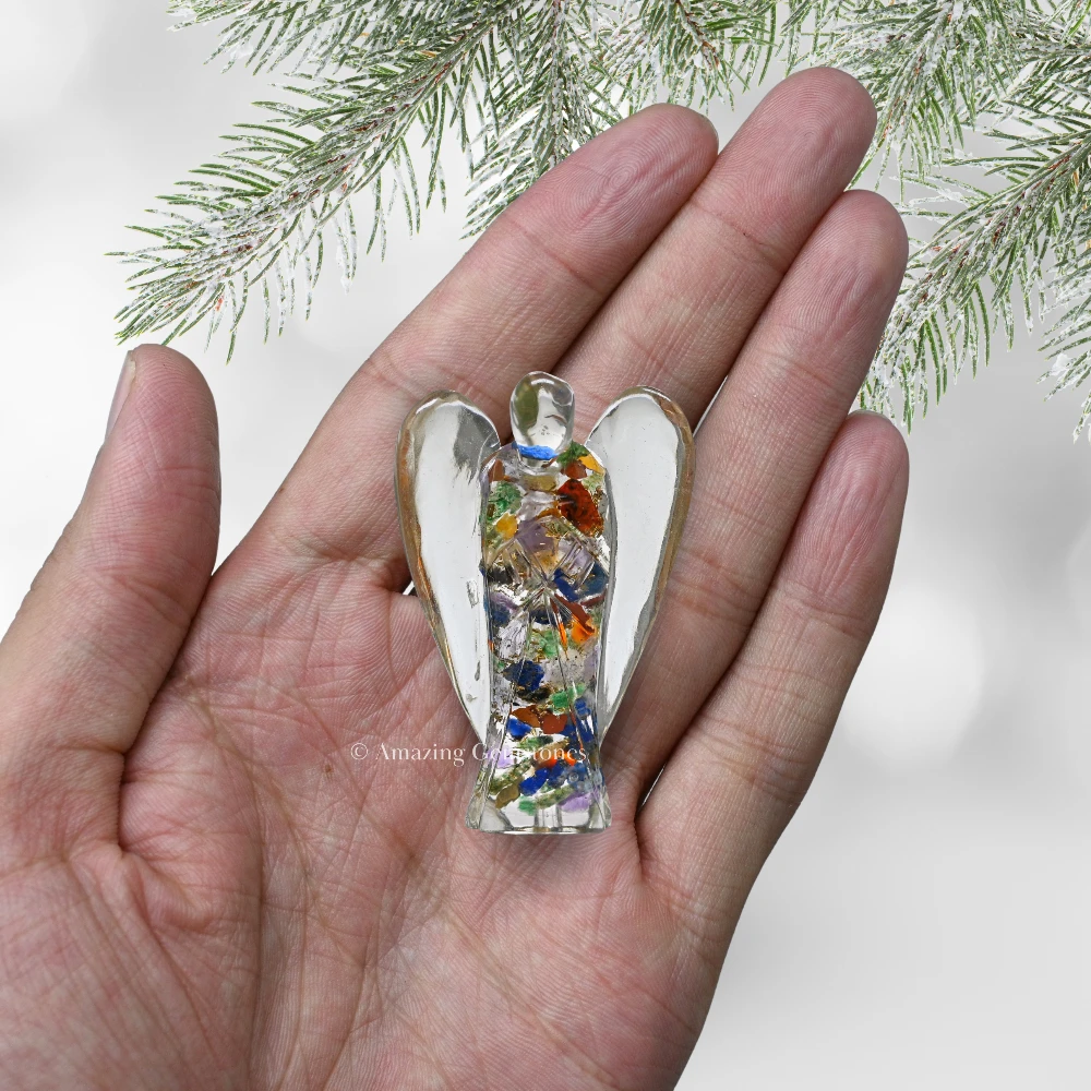Mix Chakra Orgone Angel Figurine (2 Inch)