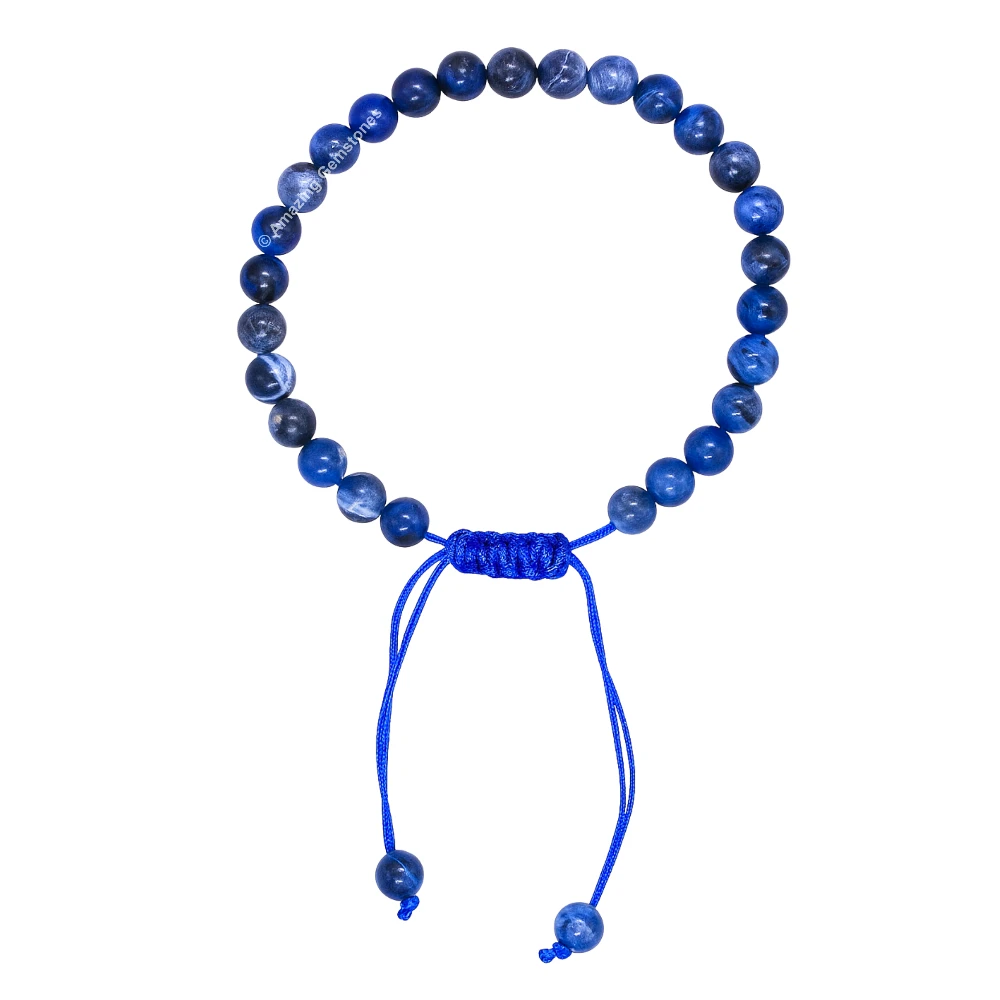 Sodalite Healing Crystal Bracelets - 6mm Beads (Adjustable)