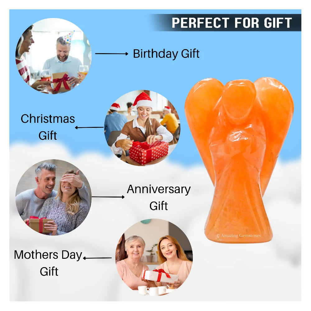 Red Aventurine Angel Figurine (1.5 Inch)