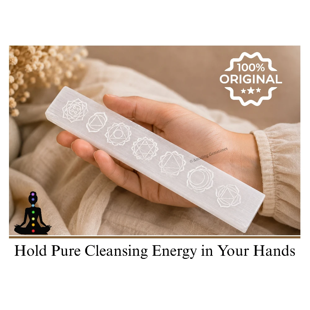 Selenite Charging Plate for Crystals - Chakra Stick