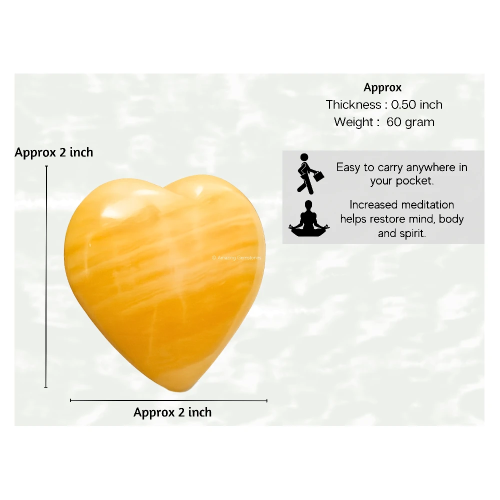 Yellow Calcite Heart
