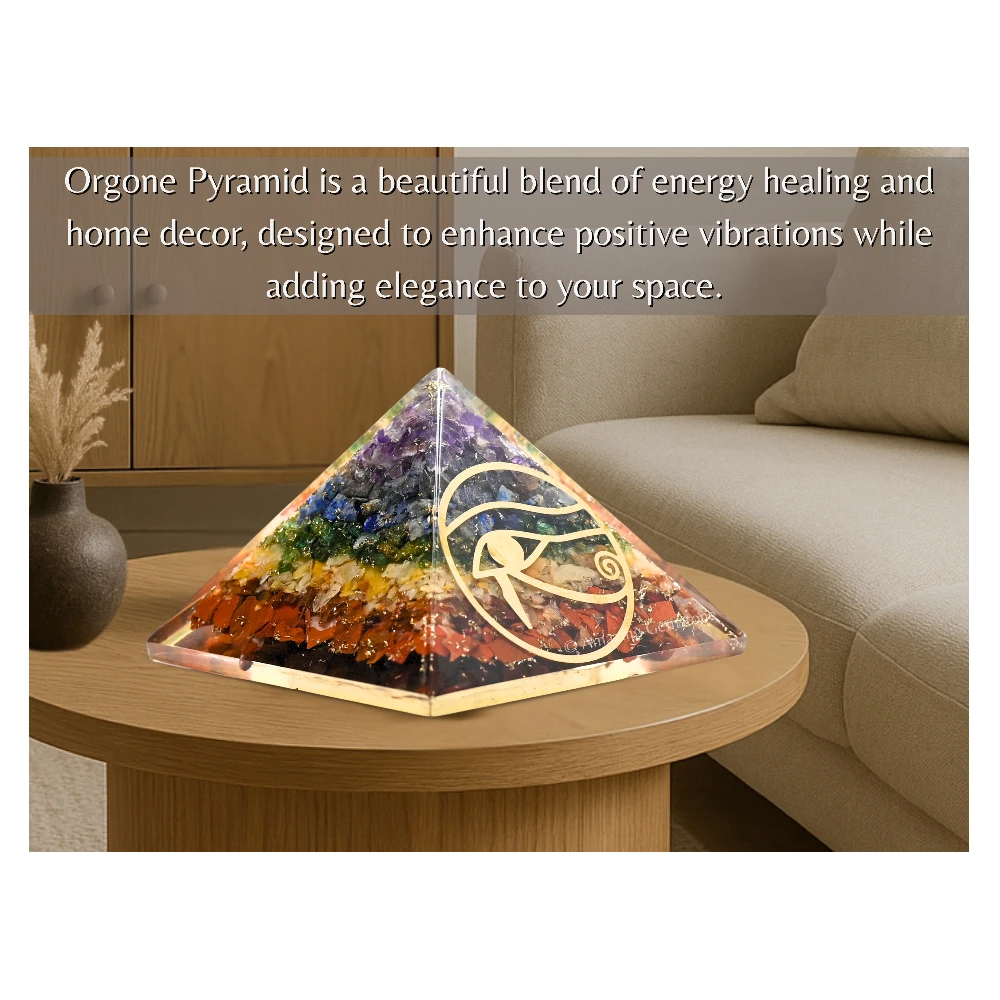Natural Chakra Orgone Pyramid - Eye of Horus