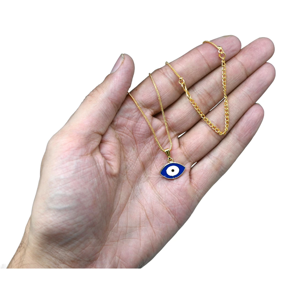 Blue Evil Eye Pendant (Gold)