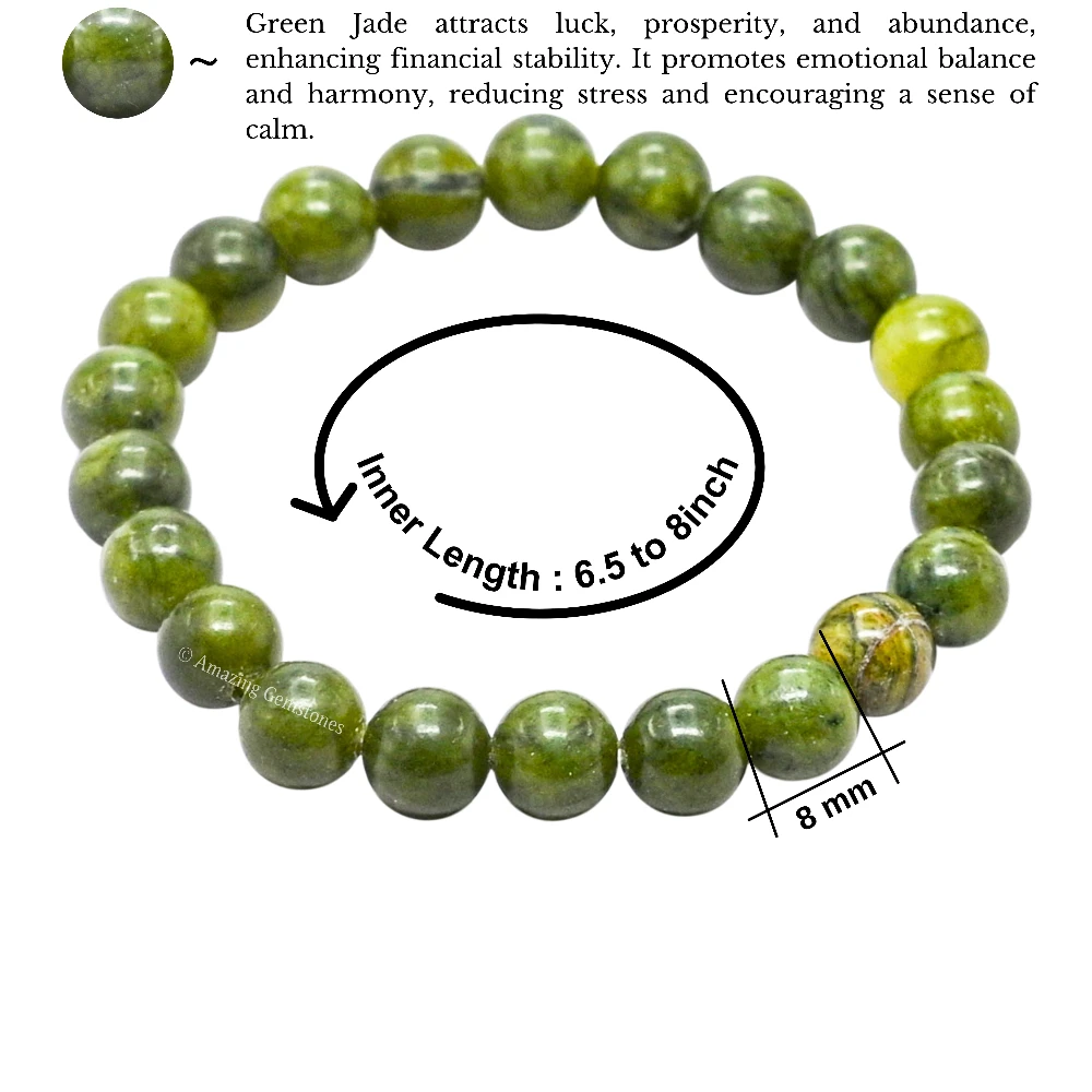 Green Jade Bracelet (Strechable)
