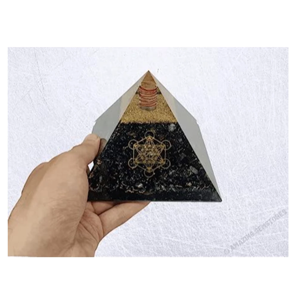 Shungite Orgone Pyramid Metatron Cube (Extra Large)
