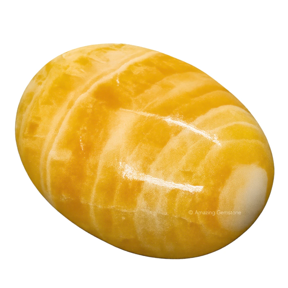 Yellow Calcite Palm Stone