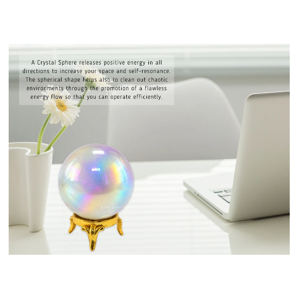 Large Angel Aura Quartz Sphere (2.5 Inch)