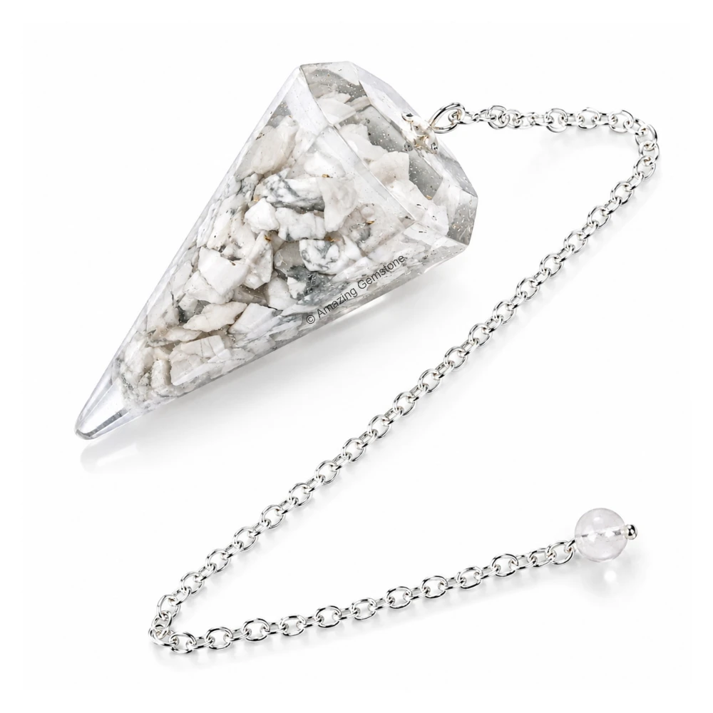 Howlite Orgone Pendulum