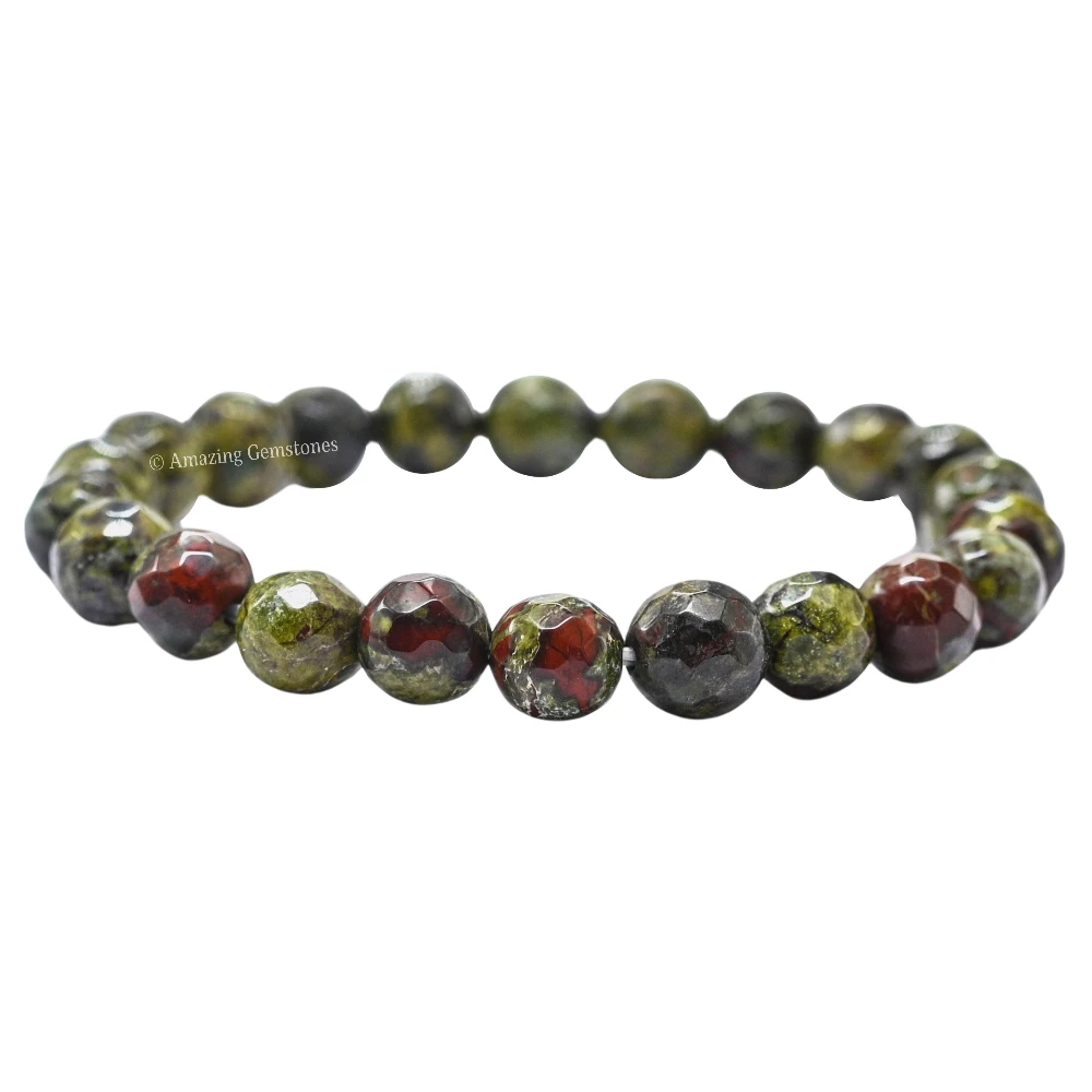 Dragon Bloodstone Bracelet (Faceted) (Stretchable)