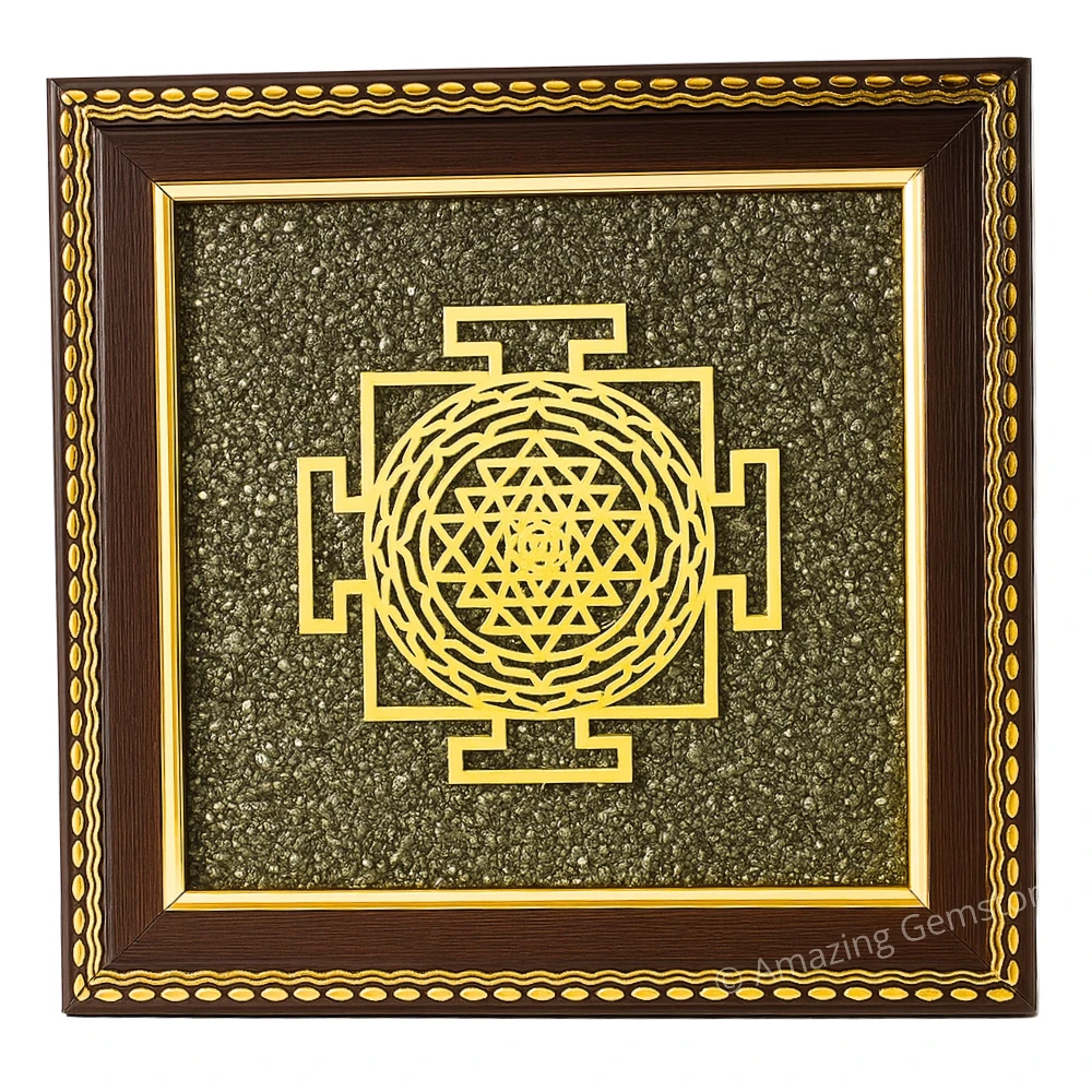 Authentic Pyrite Frame – Vastu Decor (Shree Yantra)