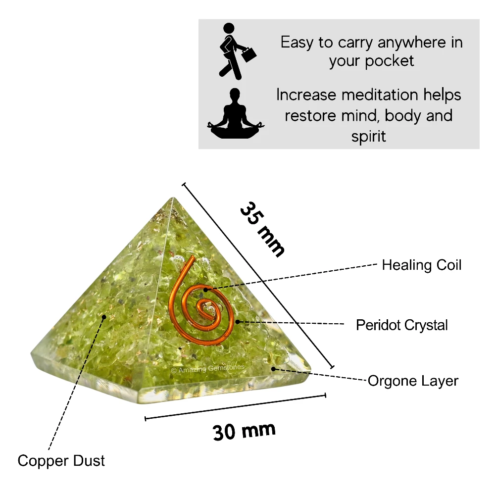 Peridot Orgone Pyramid - Mini