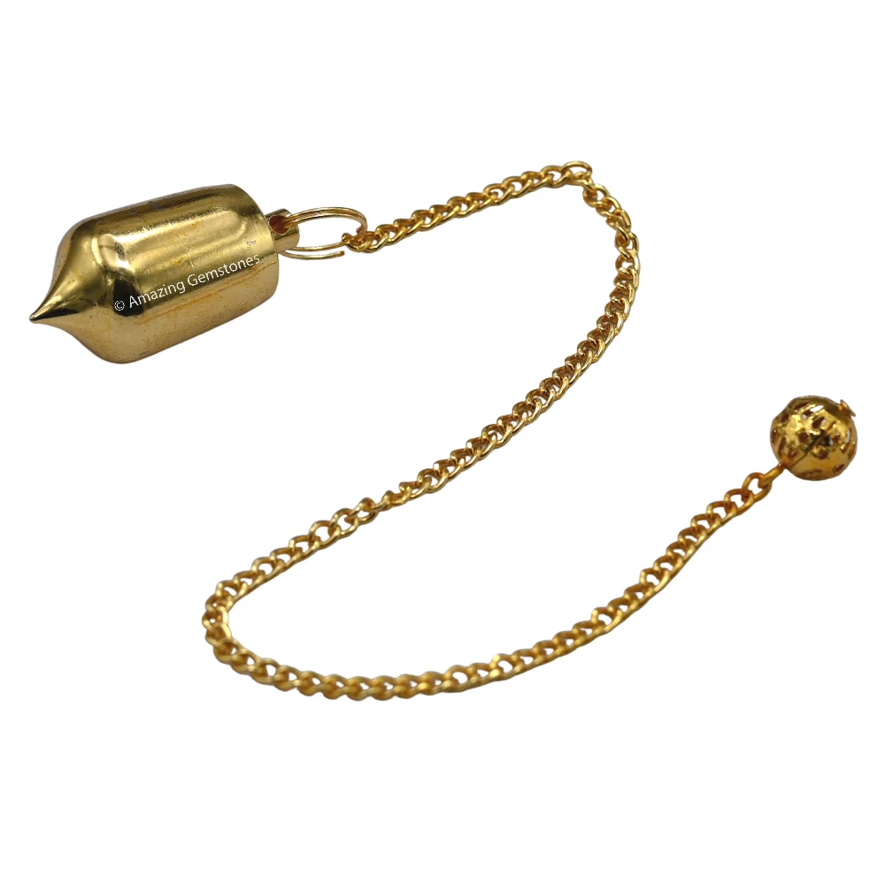 Copper Metal Pendulum - Gold Pointed Drum (MP93)