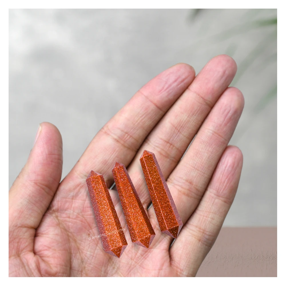 Red Goldstone Pencil Points (Double Terminated)