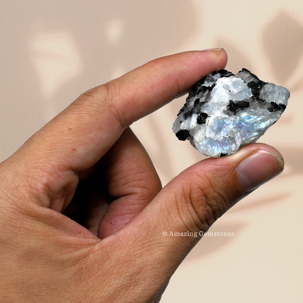 Rainbow Moonstone Raw Crystals (1 LB)