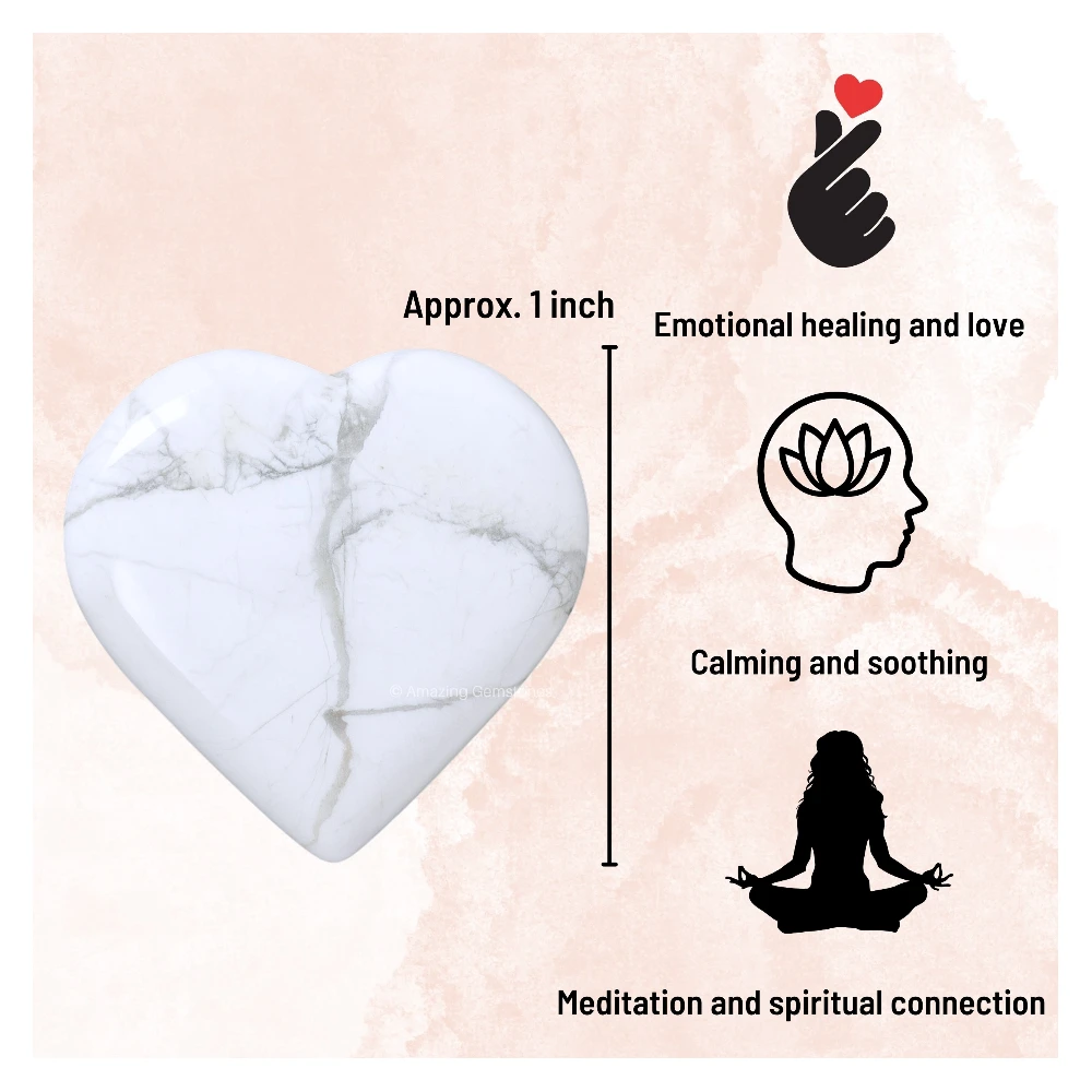 Howlite Heart (Pack of 2)