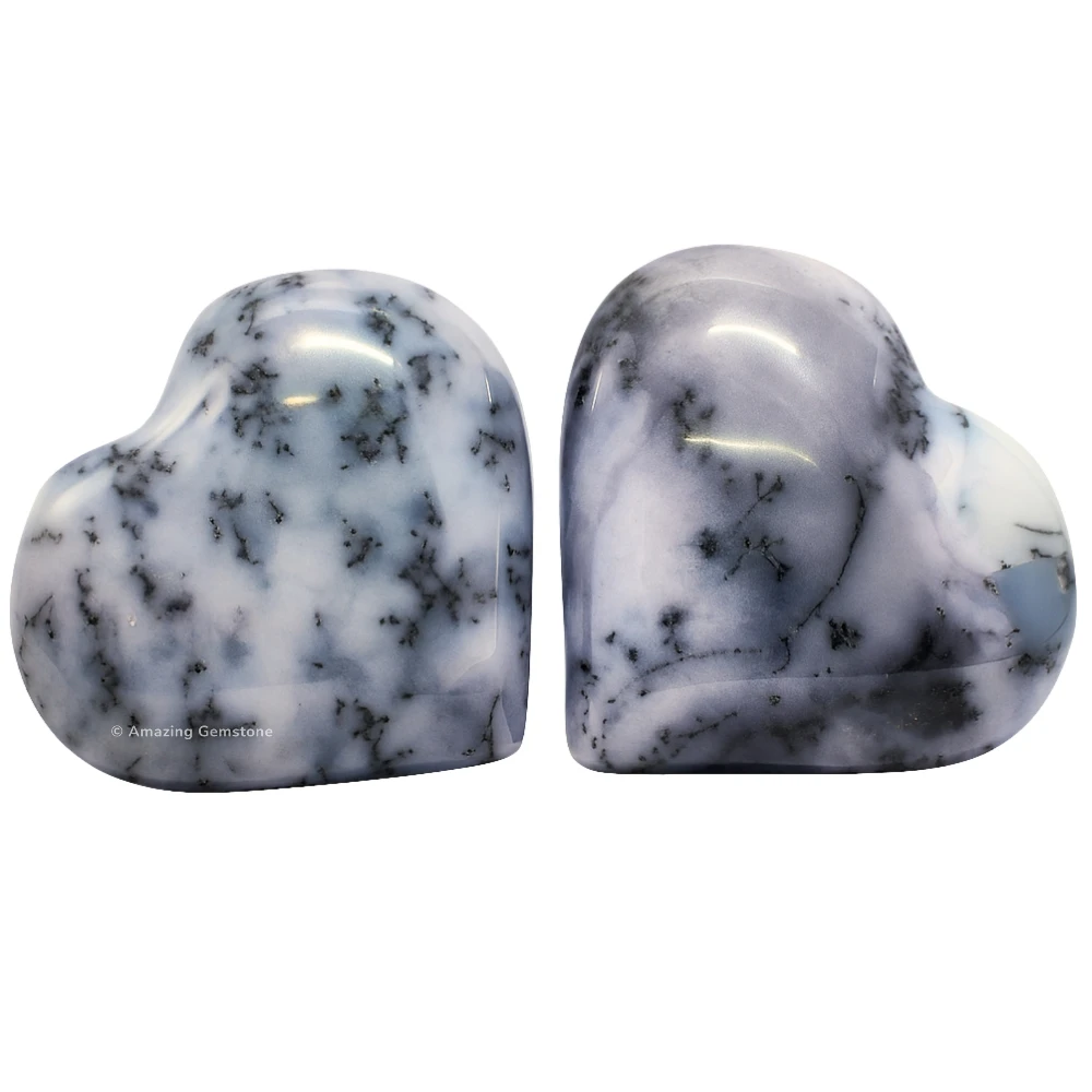 Dendrite Opal Heart (Pack of 2)