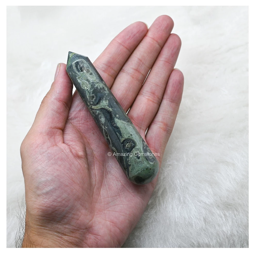 Kambaba Jasper Wand (Faceted)