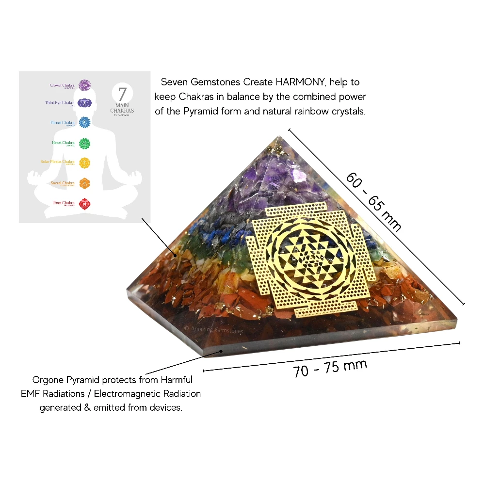 Natural Chakra Orgone Pyramid - Big Sri Yantra