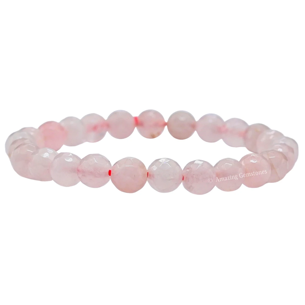 Rose Quartz Bracelet (Faceted-Stretchable)