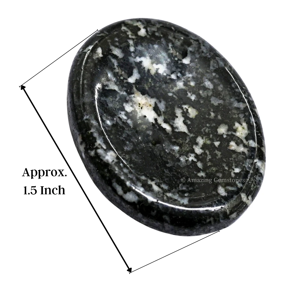 Black and White Tourmaline Worry Stone