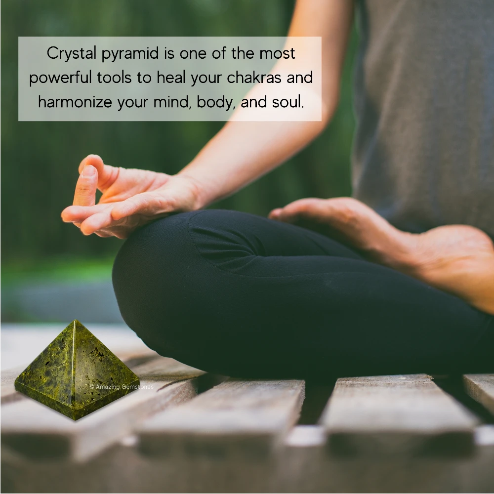 Green Tourmaline in Matrix Pyramid (1 Inch)