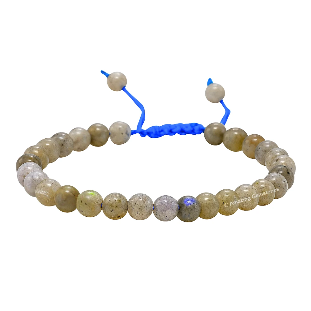 Labradorite Healing Crystal Bracelets - 6mm Beads (Adjustable)
