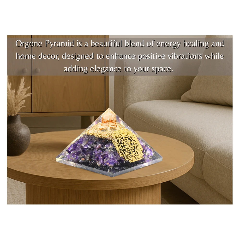 Amethyst Orgone Pyramid - Big Sri Yantra
