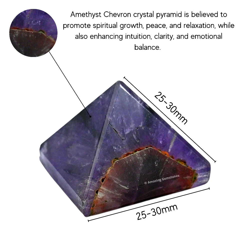 Amethyst Chevron Pyramid (1 Inch)