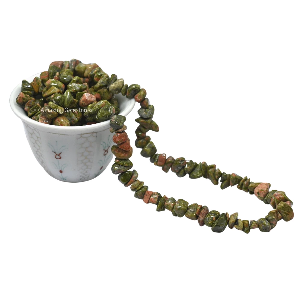 Unakite Chips - Pre Drilled
